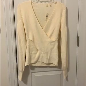 NWT Moth by Anthropologie Cream Wrap Sweater